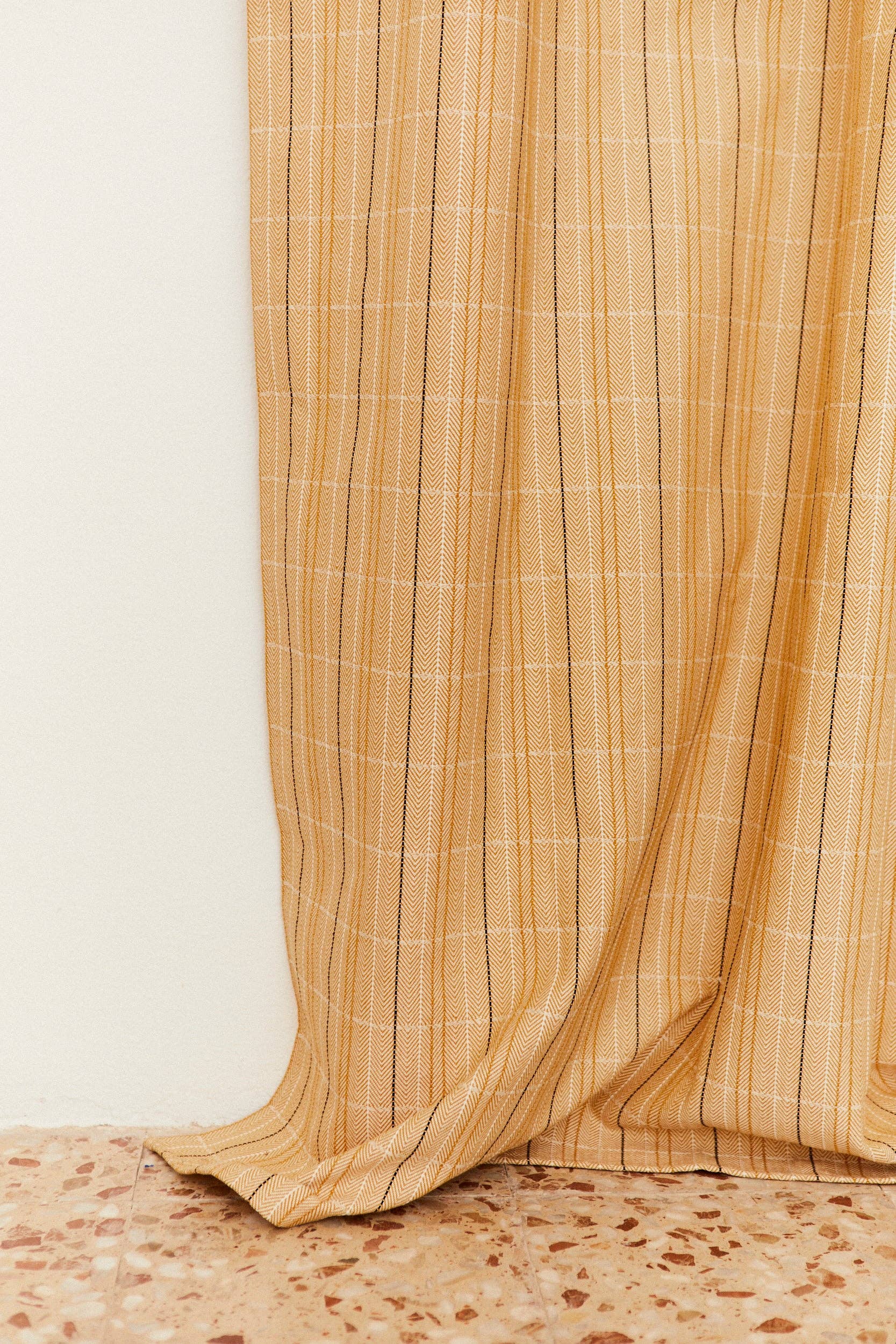 Eturel Madrid - Wholesale Curtain - Yellow herringbone curtain1