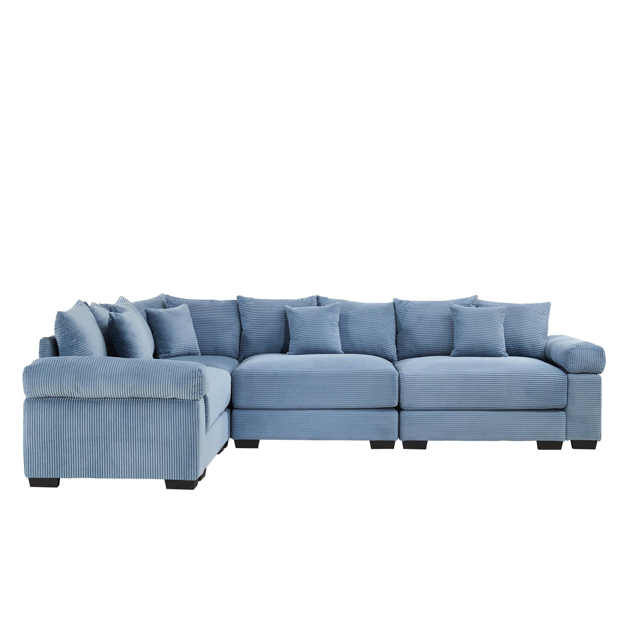 39F Inc. - Wholesale Sofa - Oversized Blue Cloud Modular Sectional Couch (13 Pillows)17