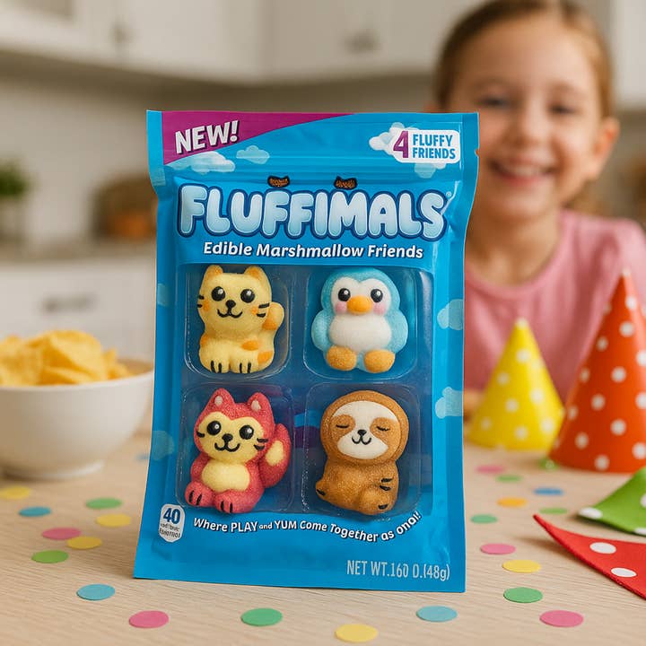 Zimply Foods - Wholesale Marshmallow - Fluffimals 4 Pack Set of 3D Animal Character Marshmallows3