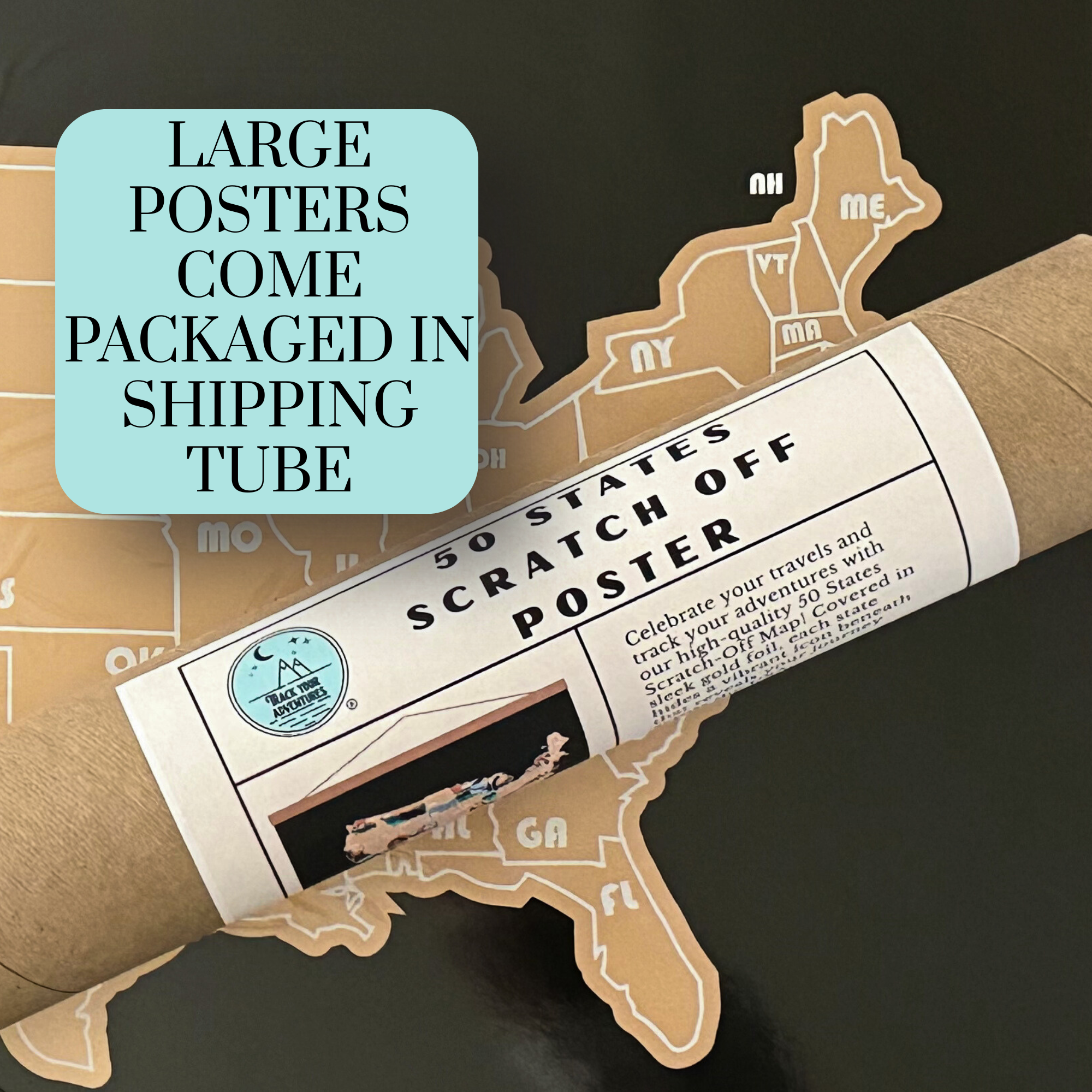 Track Your Adventures – wholesale Map – 50 States Scratch off, US State Scratch off Map3