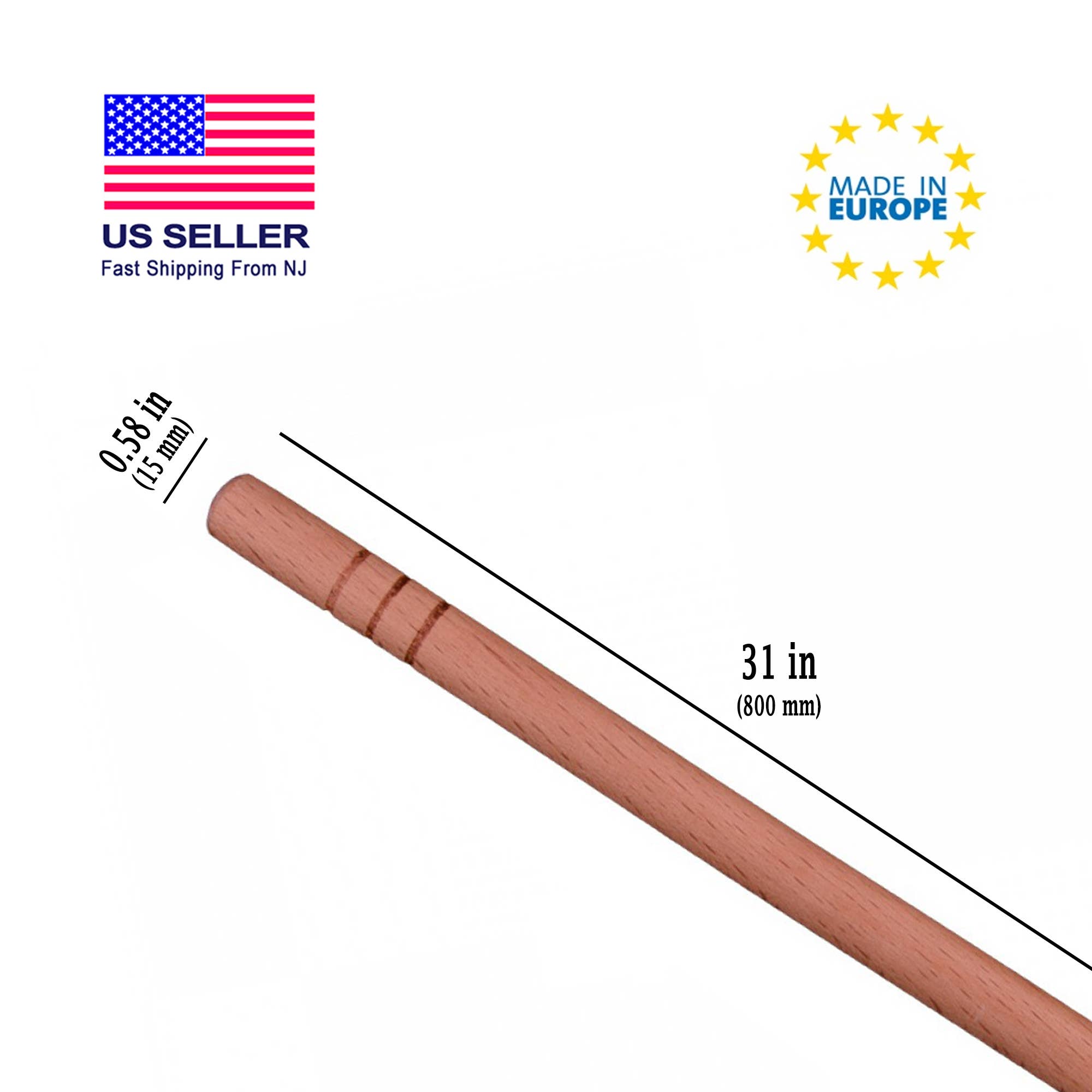 Hakan - Wholesale Rolling Pin - Hardwood Rolling Pin, Phyllo Dough for Baking Dough, 3.1 in1