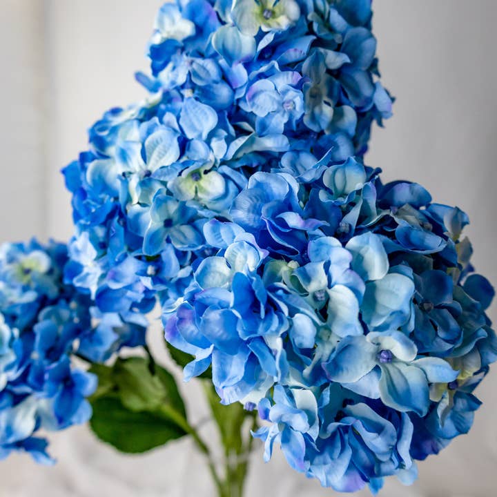 Realistic Artificial Flowers - Wholesale Artificial Flowers - Blue Hydrangea Soft Touch Silk-Realistic Artificial Flowers