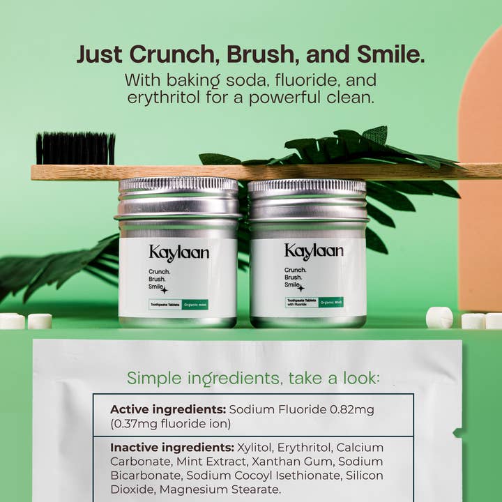 Kaylaan Toothpaste and Mouthwash Tablets - Wholesale Toothpaste - Kaylaan –Fluoride Toothpaste Tablets Refill| Mint |90 Count2