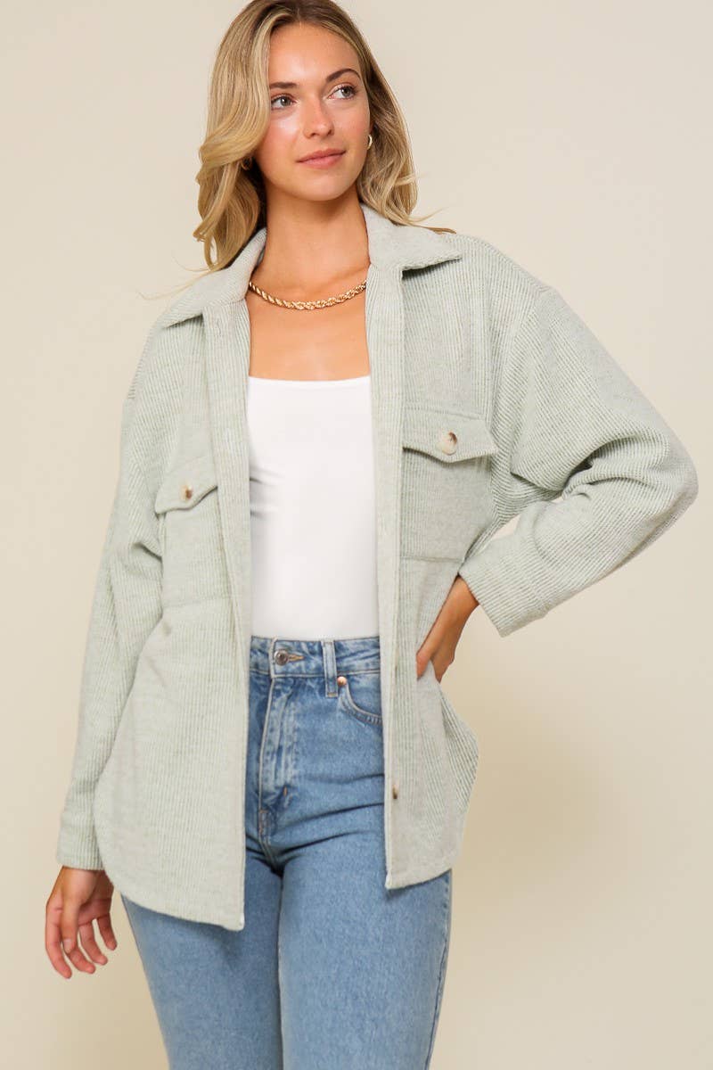 42POPS – Großhandel Hemdjacke/Shacket – Damen – ,,,,,...._ Gebürstetes Waffelstrick-Hemdjacke21