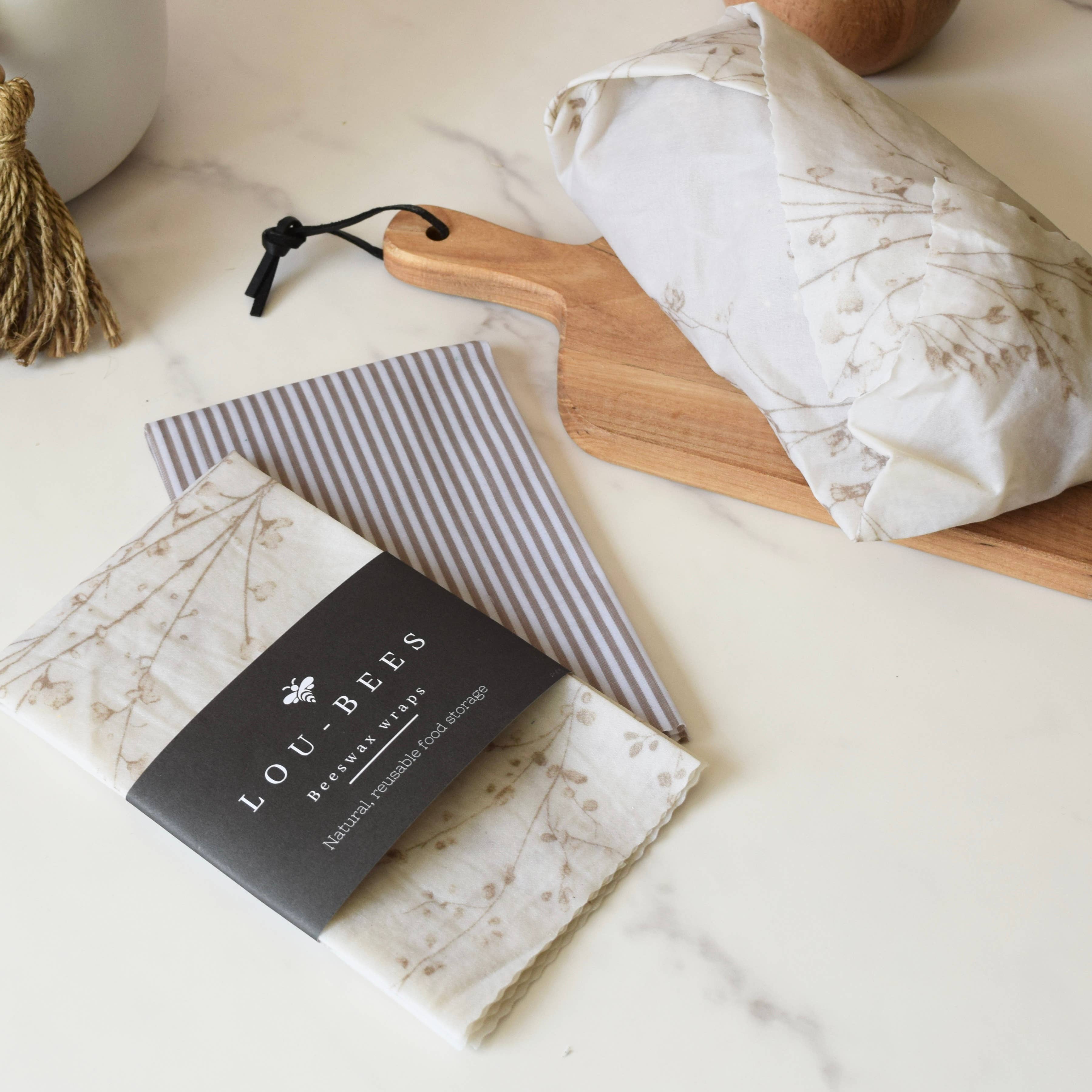 Lou Bees - Wholesale Food Storage Wrap/Bag - Edited Life Organic Beeswax Wrap – Natural Cotton Singlet 8