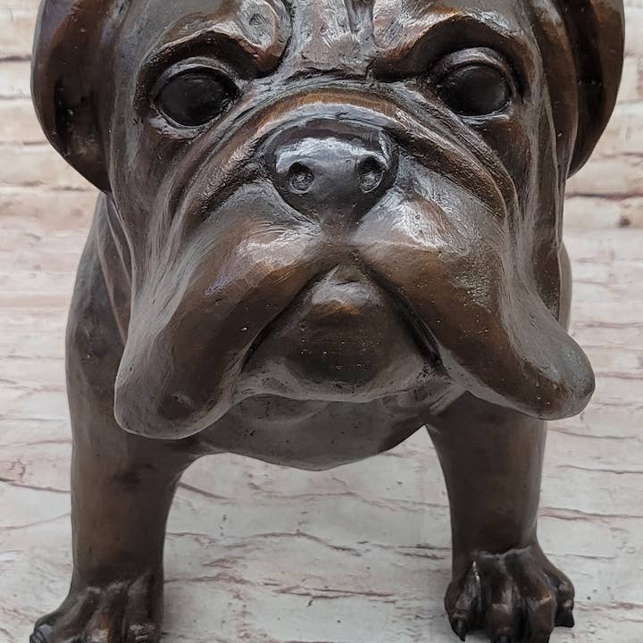 Bronzhaus – Engroshandel Skulptur – Livsstørrelse engelsk bulldog hvalp bronzestatue skulptur figur 14 „x 24"7