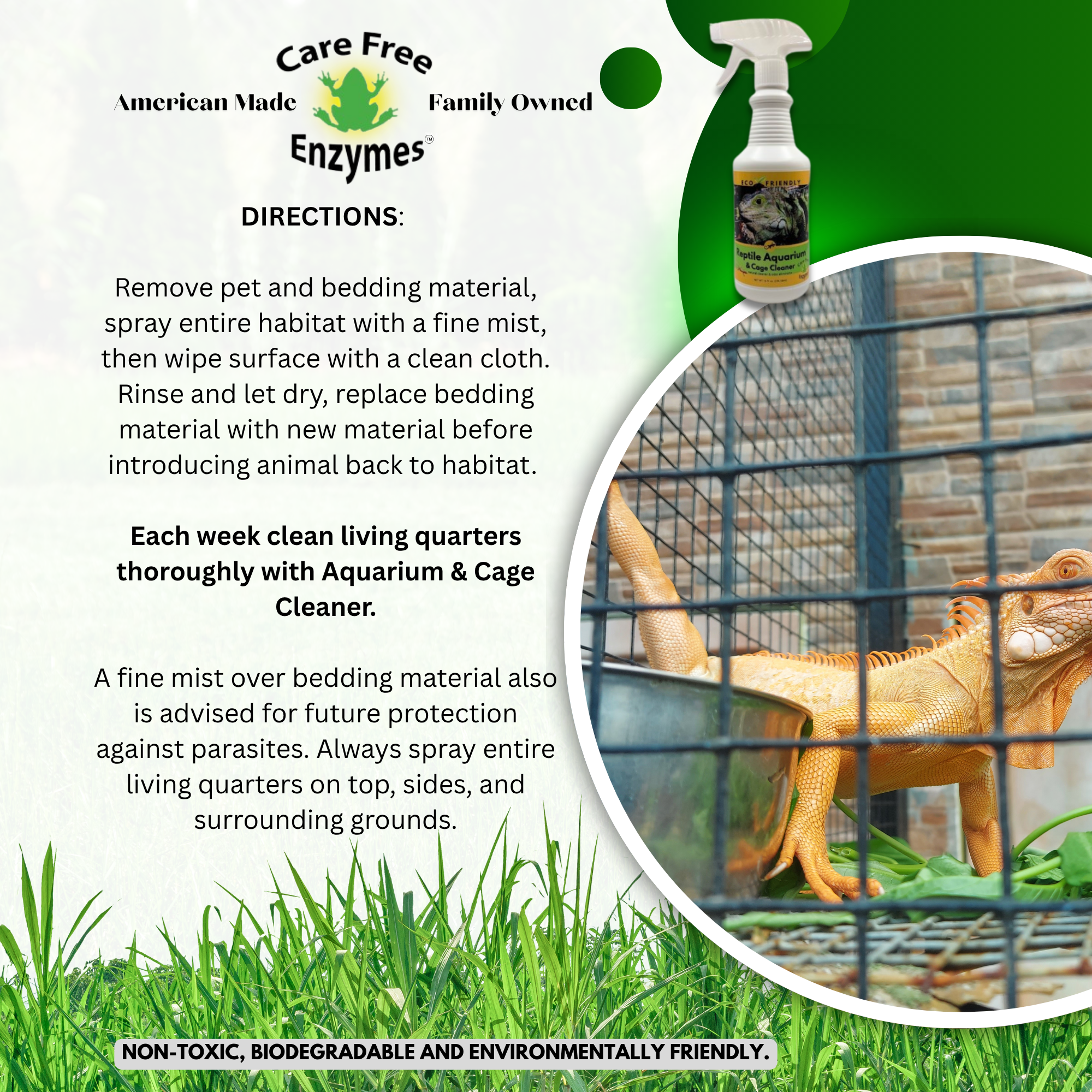 Carefree Enzymes - Wholesale Pet Cleaning Supplies - Reptile Habitat & Terrarium Cleaner | Safe for All Reptiles & Amphibians | 16 oz4