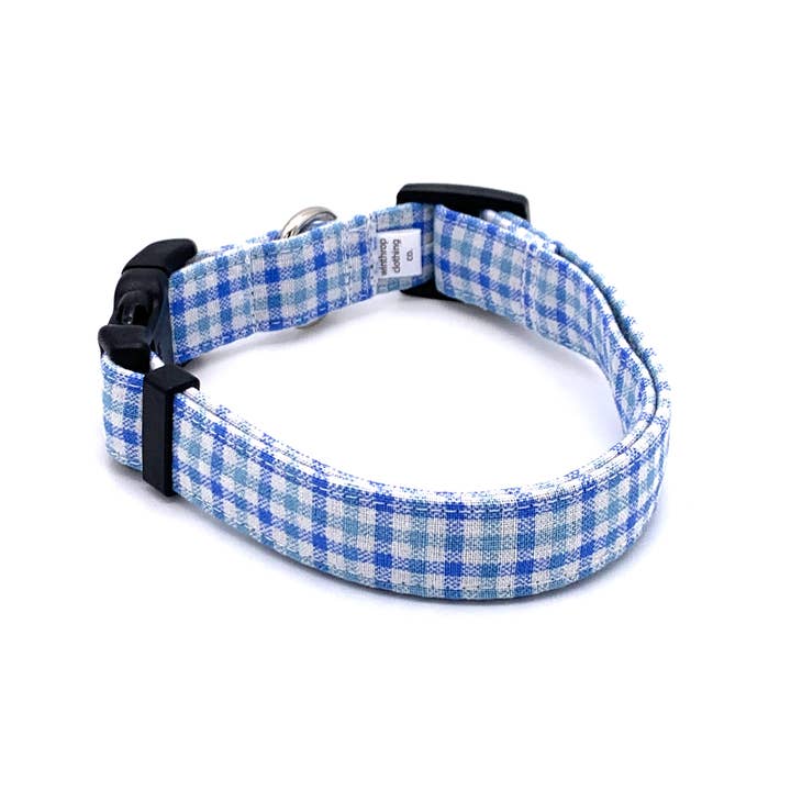 Winthrop Clothing Co. - Wholesale Pet Collar - Dog - Blue Gingham Dog Collar