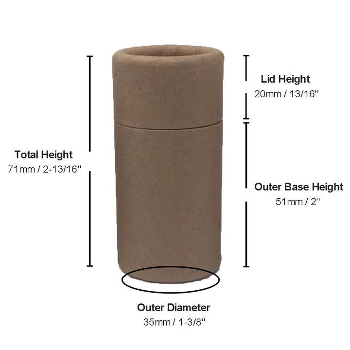 GreenWay Containers - Wholesale Travel Container - 1.25 ounce / 35 g Push-Up Paper Tube