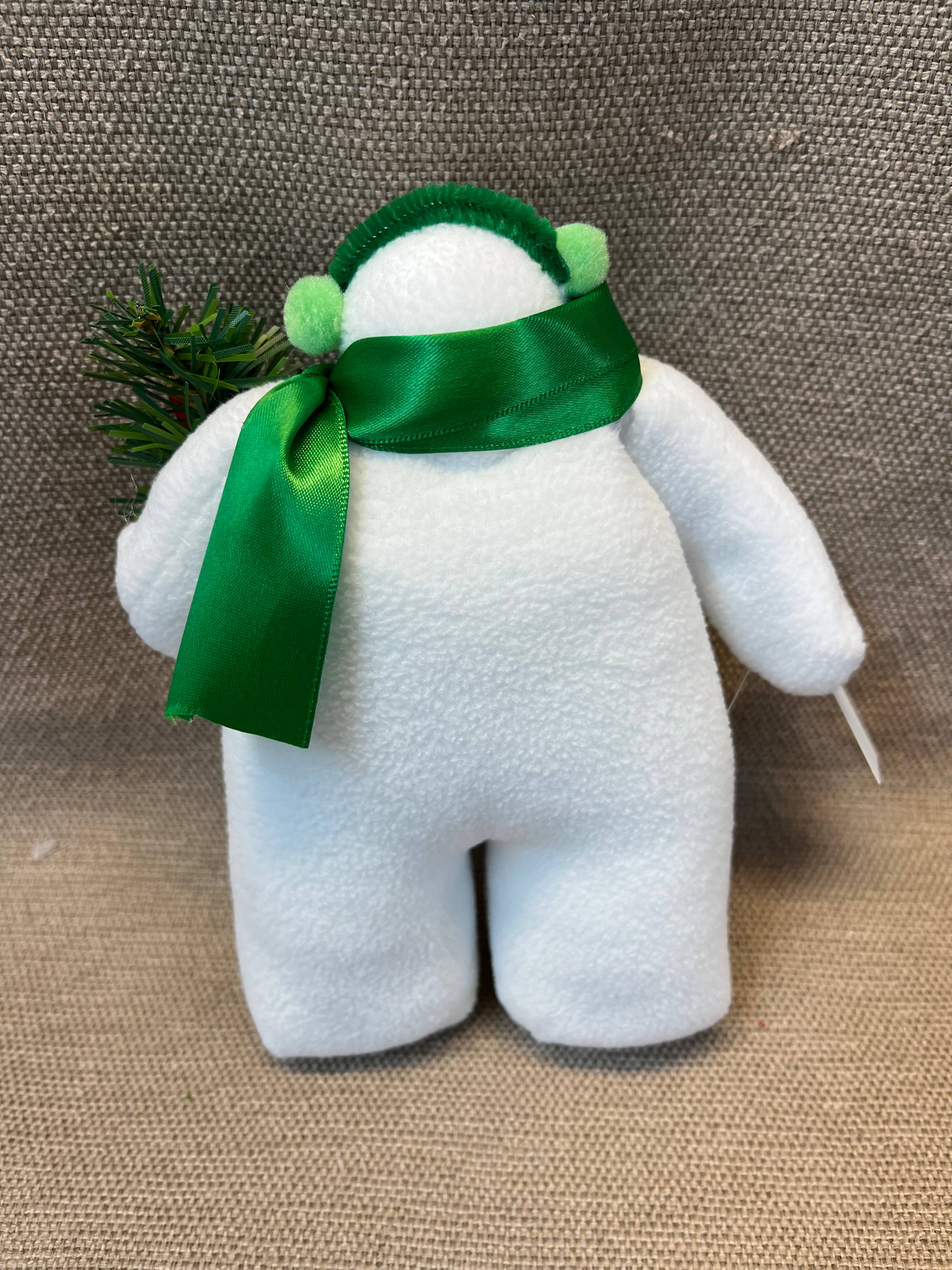 Sandy Pants Snowmen - Venta al por mayor Decoración navideña - Muñeco de nieve relleno de forro polar, pantalones de arena, orejeras, vino1