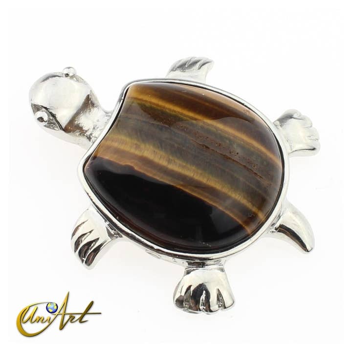 UniArt - Wholesale Individual Charm/Pendant - Turtle Pendant - Tiger's Eye or Amethyst