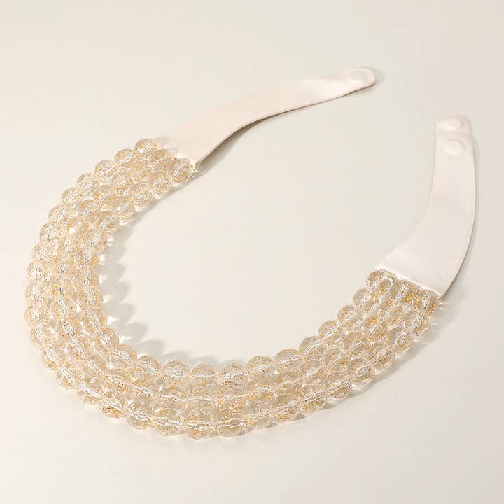 Sensibling Corp. - Wholesale Beaded/Pearl Necklace - Chunky Bead Triple Layered Faux Leather Magnetic Necklace