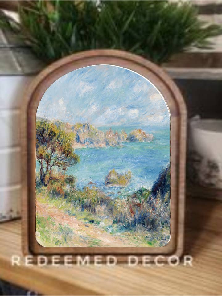 Bueformet Fransk Kystlinje Indrammet Kunst for engroshandel hos Redeemed Decor