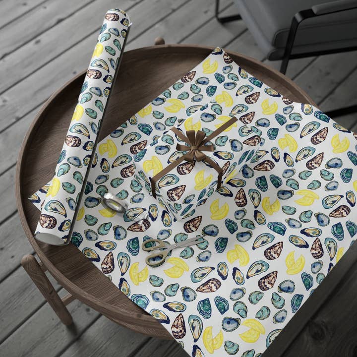 Blue Cava - Wholesale Flat Wrap - Oyster-Inspired Wrapping Paper | Eco-Friendly Gift Wrap15