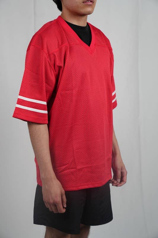 Lime Tree Clothing Inc. - Wholesale T-shirt – men's - Men’s Heavyweight Mesh Football Jersey w/ Stripe XS-2XL26