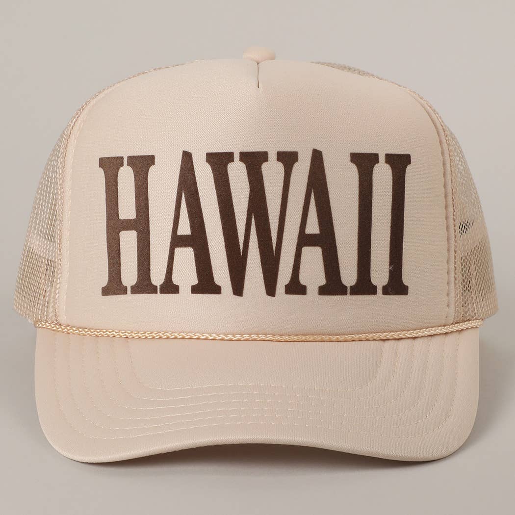 Fashion City - Wholesale Trucker Hat - Unisex - HAWAII Text Printed Mesh Back Foam Trucker Hat29