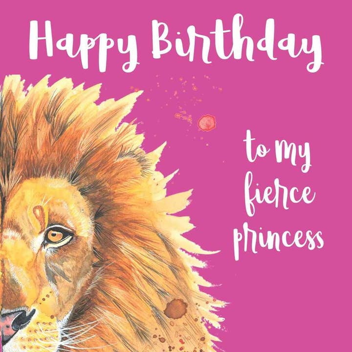 Birthday Greeting card - to My Fierce Princess for wholesale by Zaquarella