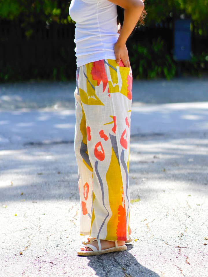 Erin Abstract Print Pants Multi for wholesale on Faire