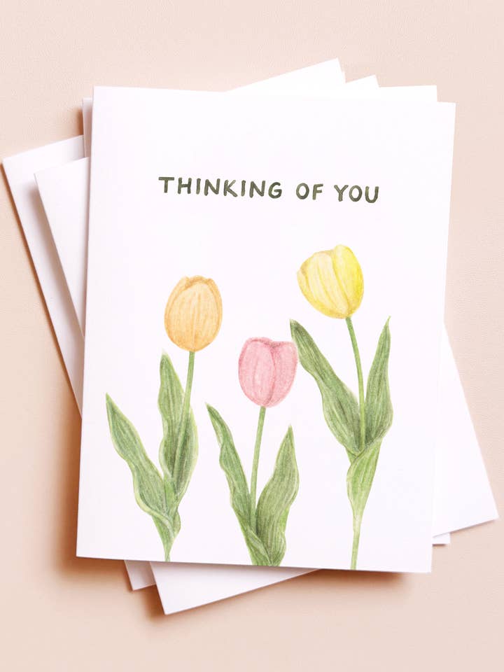 Thinking Of You Tulips — Floral Sympathy / Support Card for wholesale by Amy Zhang