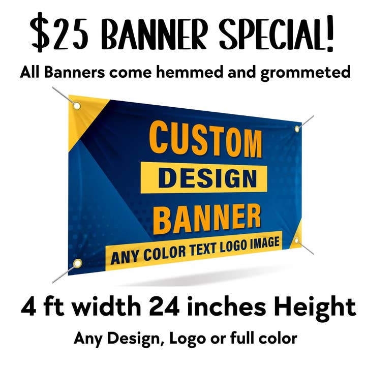 Custom Banner 2ft x 4ft for wholesale by Peachy Market Co
