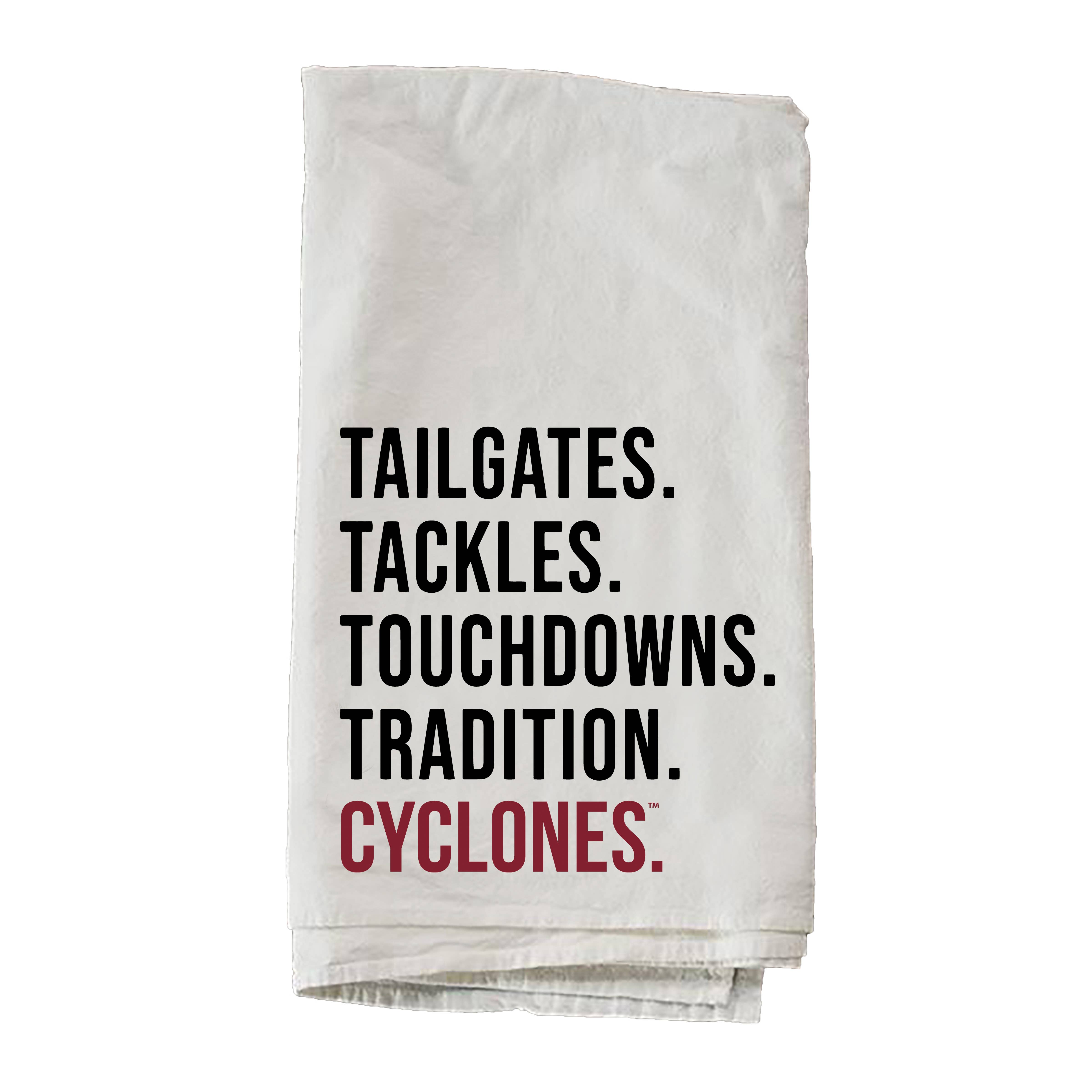Kendrick Home - Wholesale Tea Towel - Tailgates Tackles Iowa State University Towel0