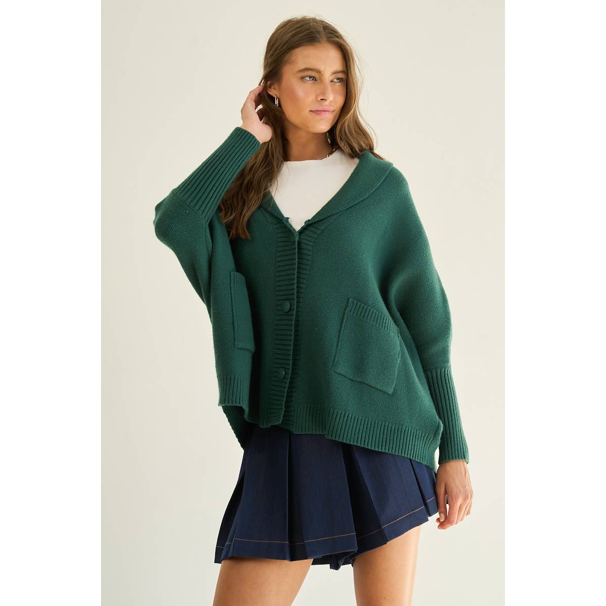 The GREii - Wholesale Cardigan - Women's - Oversized Shawl Collar Sweater Cardigan9