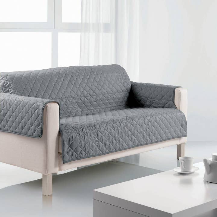 Protetor de sofá 2 lugares 175x210 cm Poliéster Cinza por atacado de Housse De Rêve