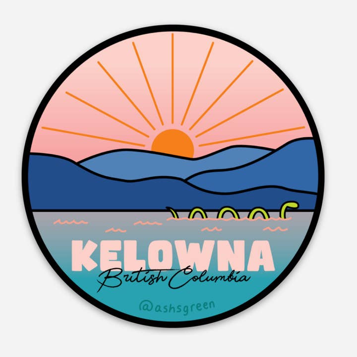 Autocolante de vinil de 3" - Pôr do Sol em Kelowna por atacado de Ashleigh Green Studios