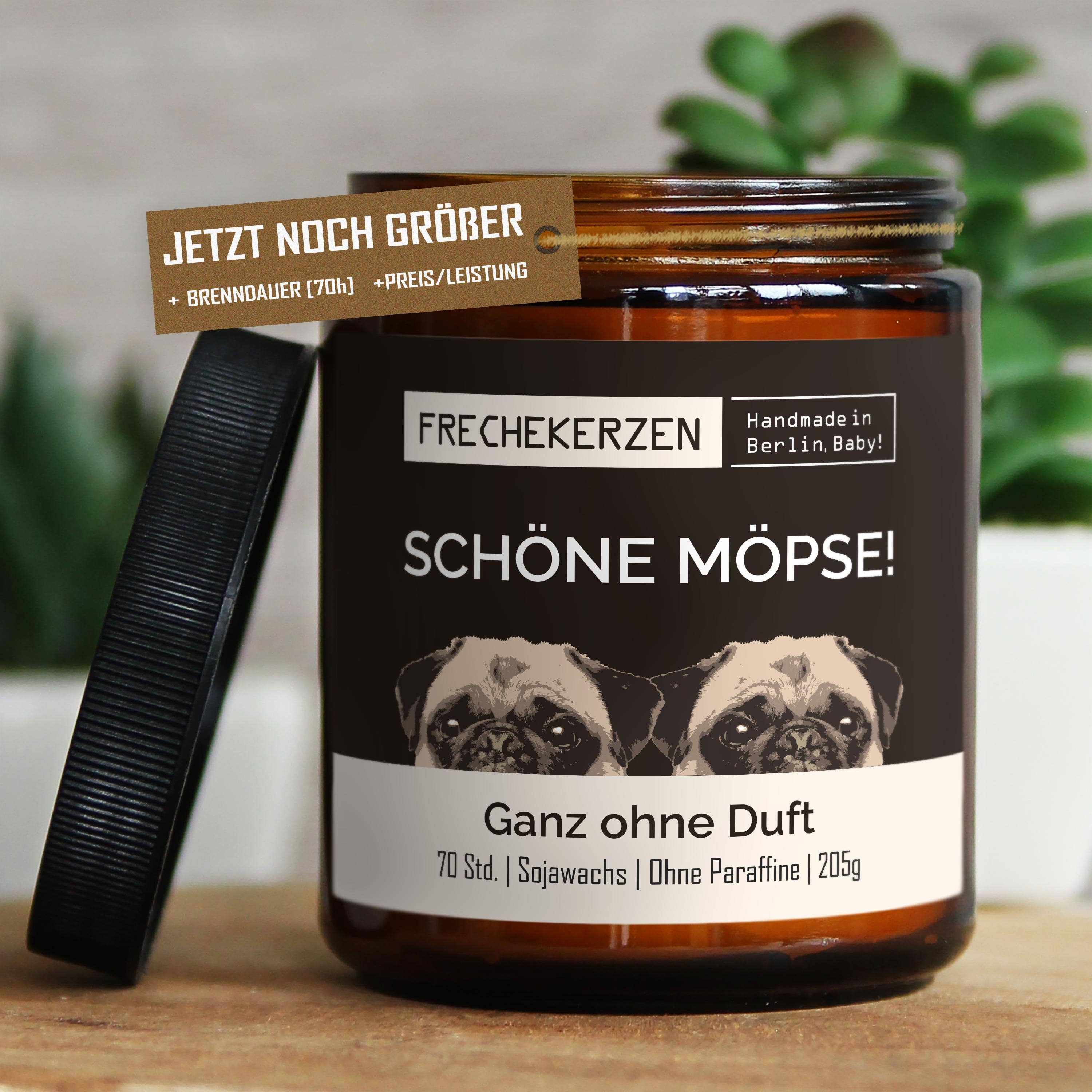 mysoy‎® Duftkerzen-Manufaktur – Großhandel Kerze im Glas / gefüllte Kerze – Duftkerze mit Spruch | schöne möpse!| Geschenk Soja4