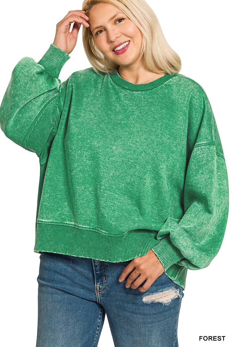 Vanilla Monkey - Vendita all'ingrosso Felpa - Donna - Pullover oversize Plus Acid Wash in pile10