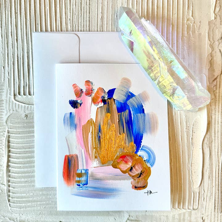 Hand Painted Modern Art Cards - Neon Luxe No.1 for wholesale by Quartz Row