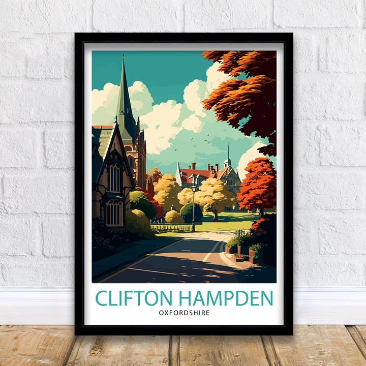 Clifton Hampden Travel Poster England for wholesale by InkNPrintz