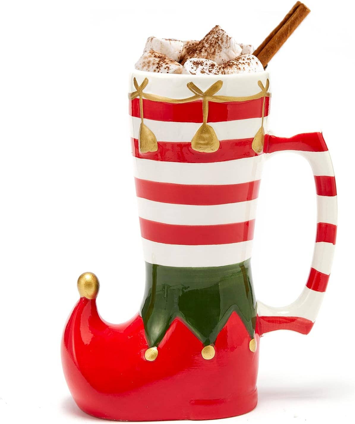 The Wine Savant /  Khen Glassware - Wholesale Coffee Mug - Christmas Elf Boot Mug Large Ceramic Christmas Mug 17oz0