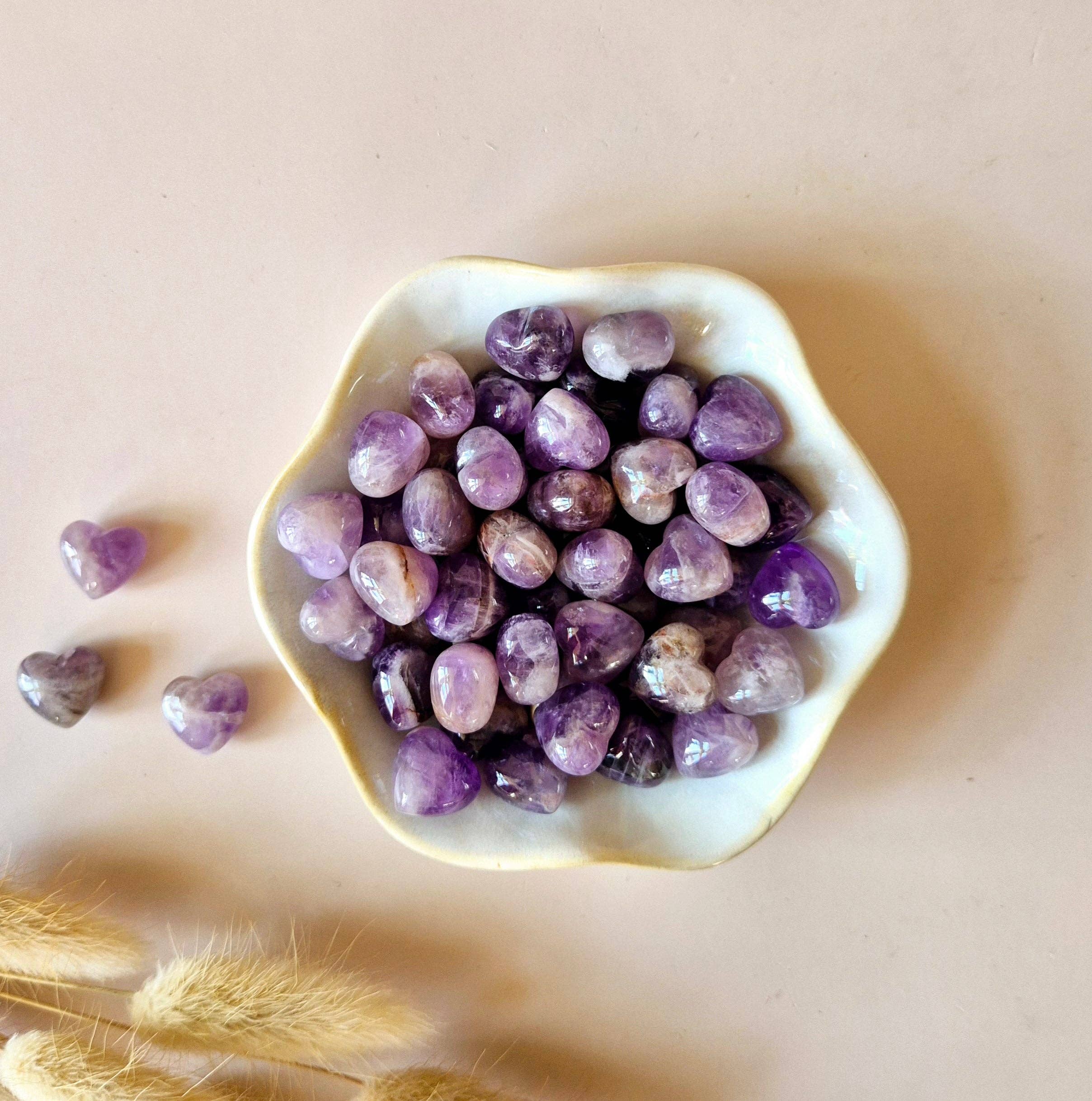 Moonlight Gemstones - Wholesale Spiritual Stone/Crystal - Mini Gemstone Heart Pocket Stone – Dream Amethyst (1.5 cm) for crystal confetti0