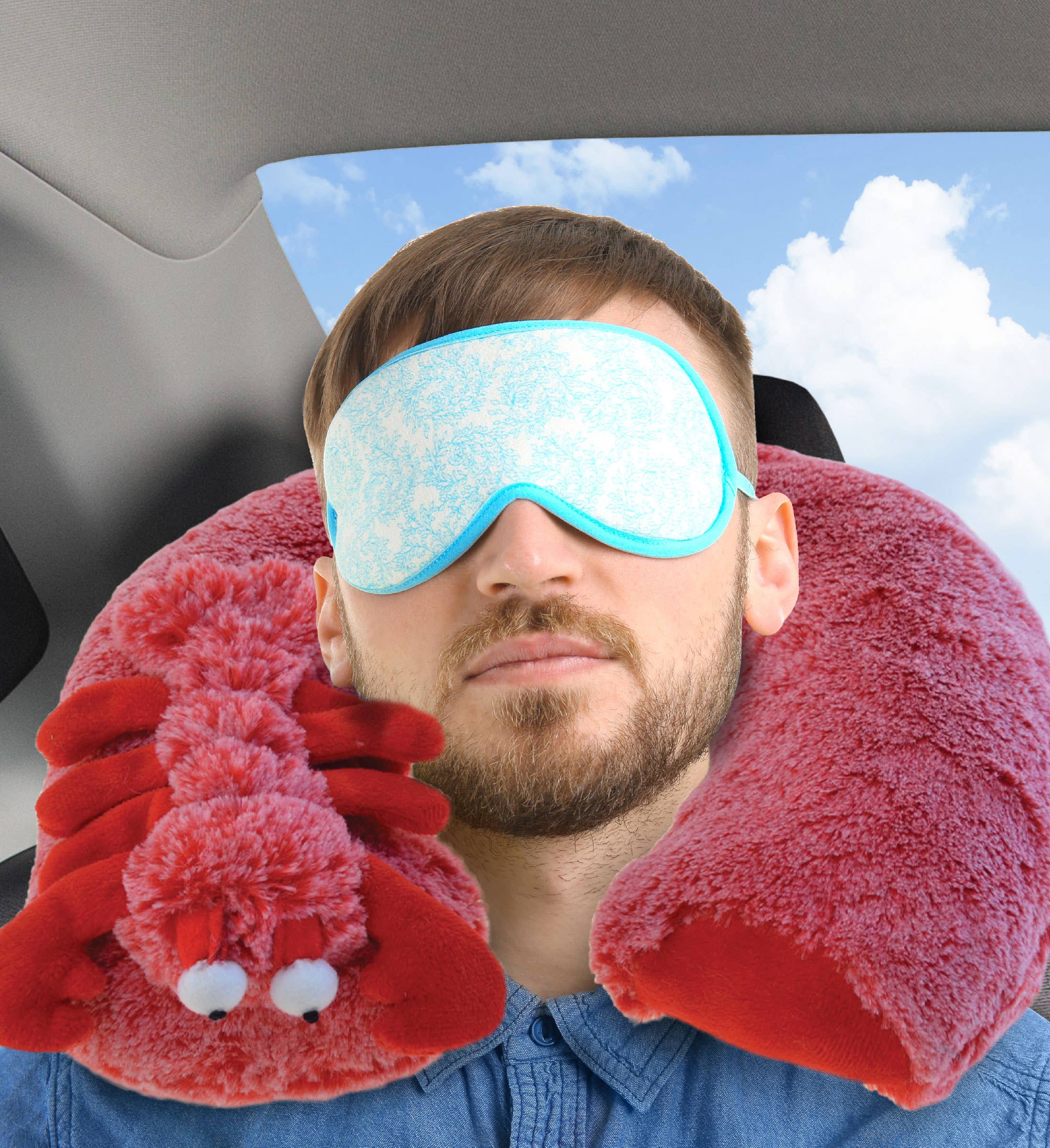 Cota Global – Peluche - Crianças e bebés por atacado – Almofada de Pescoço Super Macia - Lagosta Vermelha4