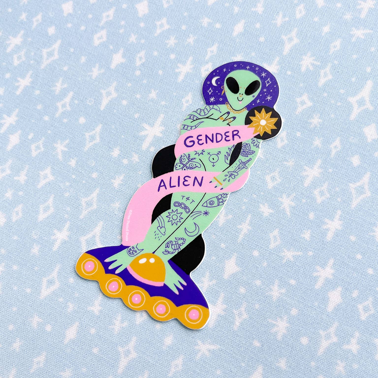 Free Period Press - Wholesale Sticker - Gender Alien Vinyl Decal Sticker2