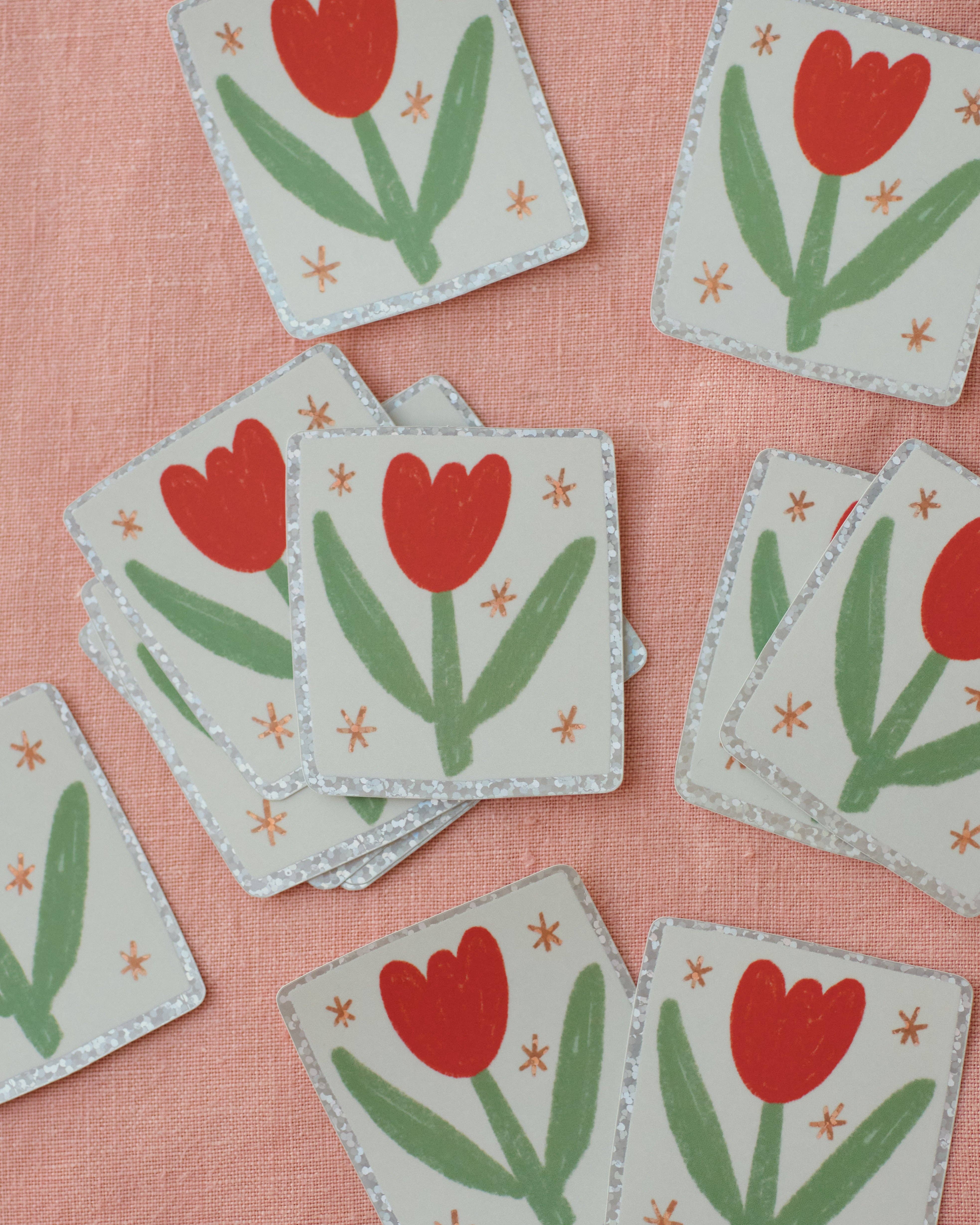 Claire Paul – wholesale Sticker – Tulip Holographic Sticker3