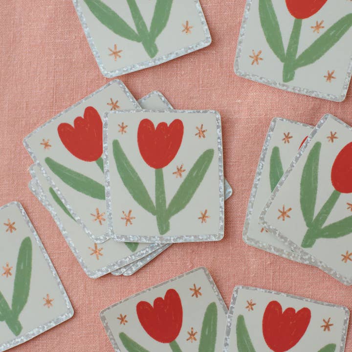 Claire Paul – wholesale Sticker – Tulip Holographic Sticker3