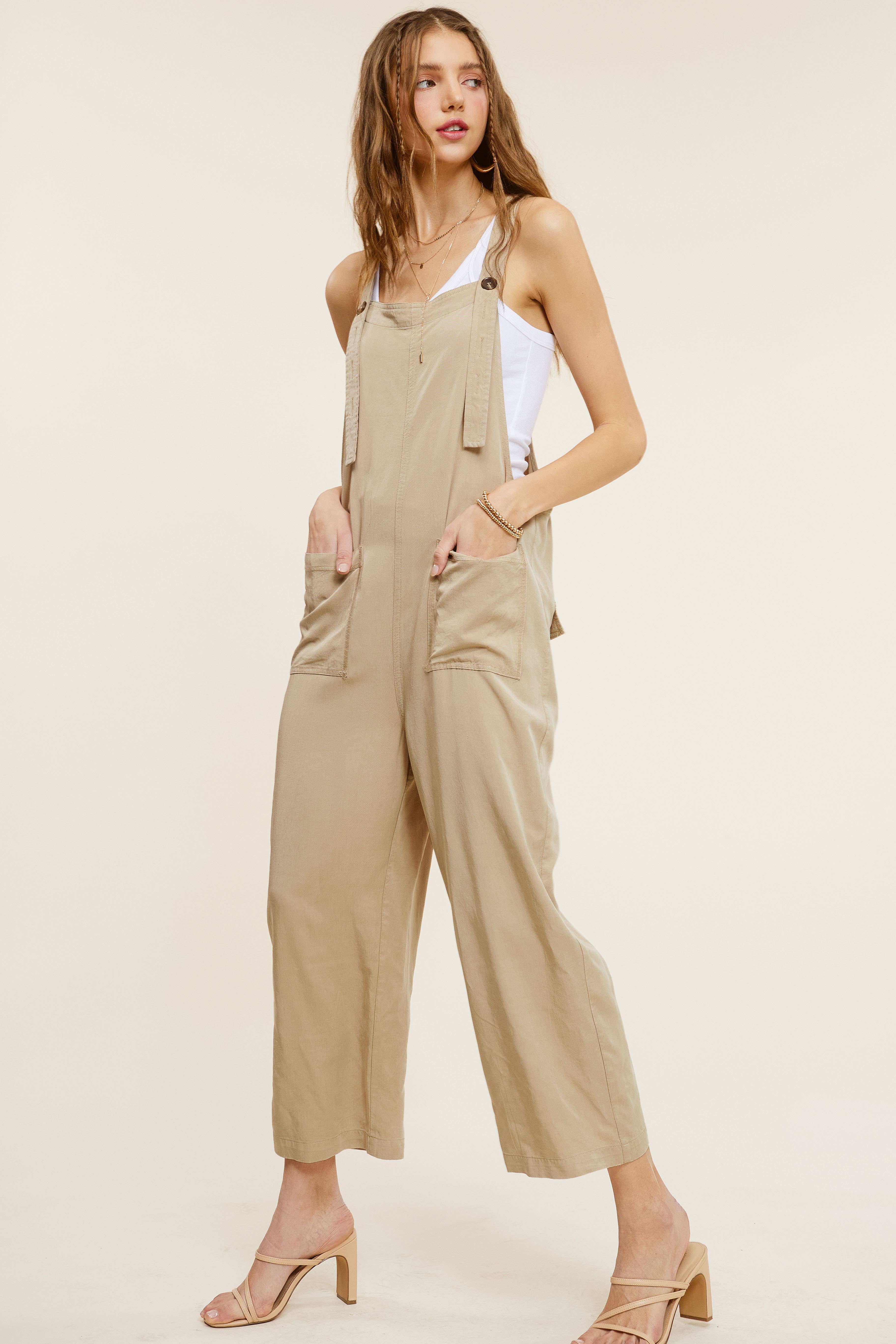 La Miel – Großhandel Jumpsuit – Damen – MCD9320 Mineral Washer Overall mit Taschen in lockerer Passform14