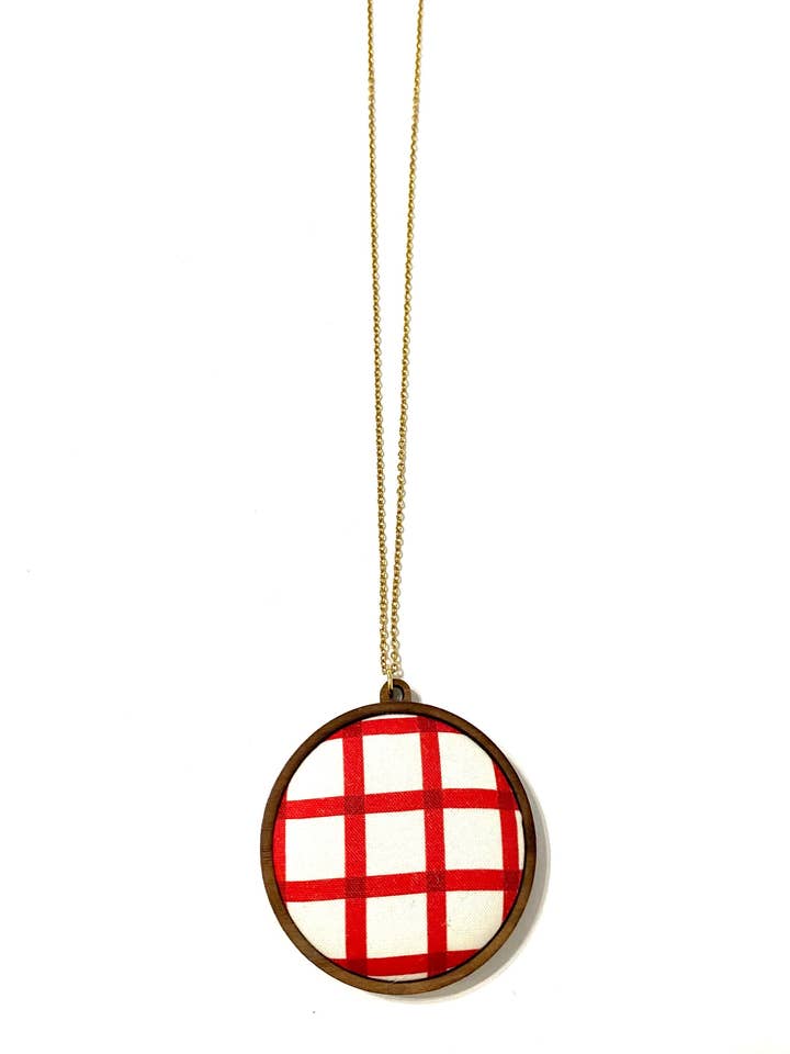 Anhänger Halskette - Einzelstück - Rotes Gitter für den Großhandel von Botón de Azúcar