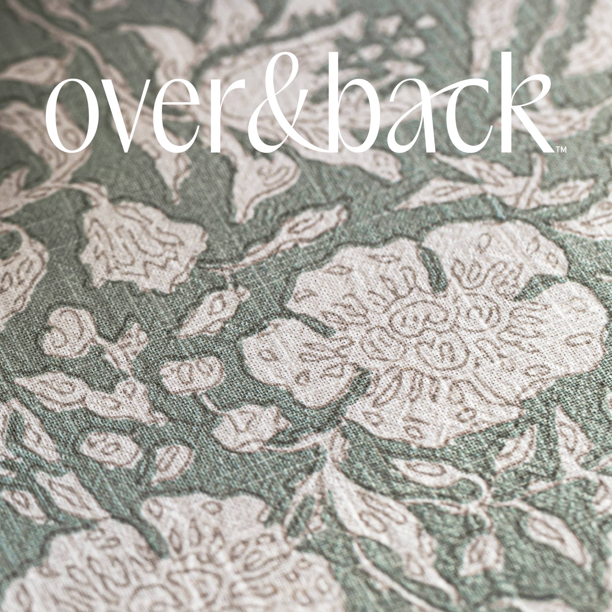 over&back - Wholesale Table Runner -  Hand-Blocked Table Runner Floral Patterns 18x10847
