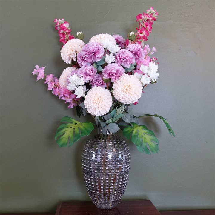 Leaf Design UK LTD - Wholesale Vase - Glass Vase Smoke Grey Bubble Vase 35cm1