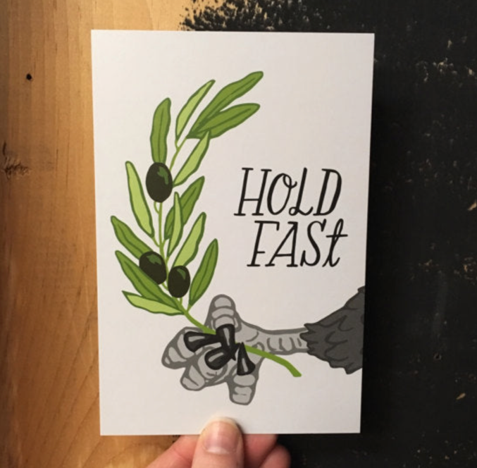 Frog & Toad Press - Wholesale Postcard - Hold Fast Postcard2