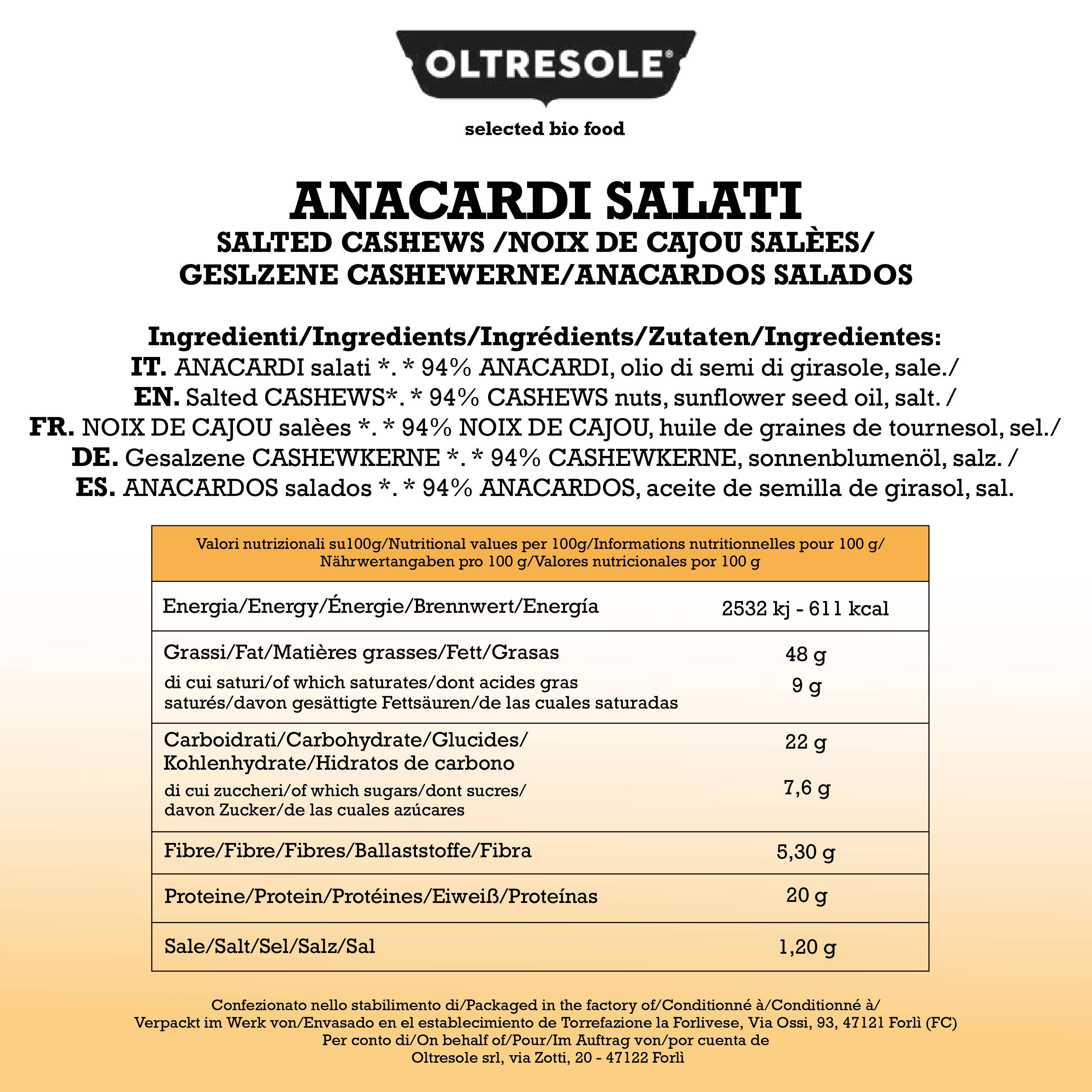 Oltresole - Wholesale Nuts - SALTED ROASTED CASHEWS 1 Kg4