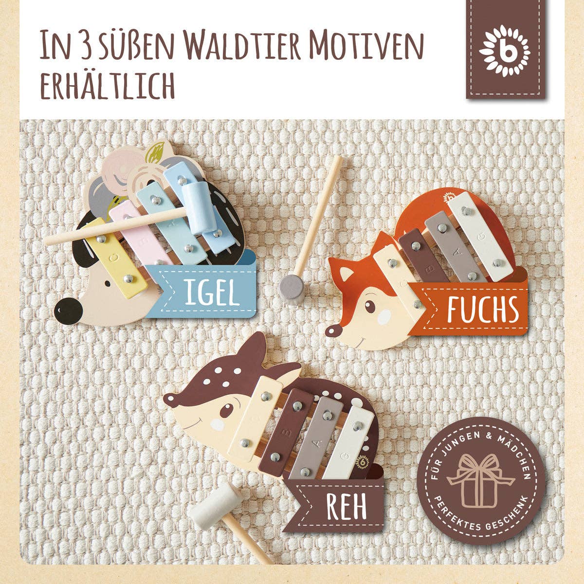 Bieco Spielwaren - Wholesale Musical Toy - Kids & Baby - Mini Xylophone Deer FSC®8