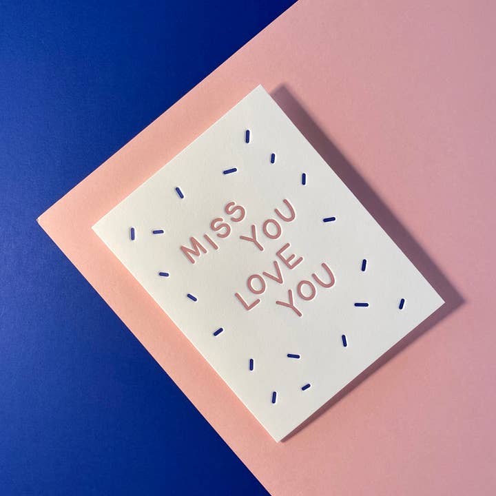 Miss You Love You - Friendship + Hello card for wholesale by INK MEETS PAPER