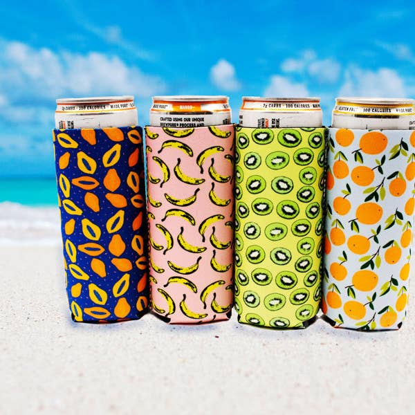 Aztec Sky – wholesale Drink huggers & koozies – Tropical Fruit Slim Coolers1