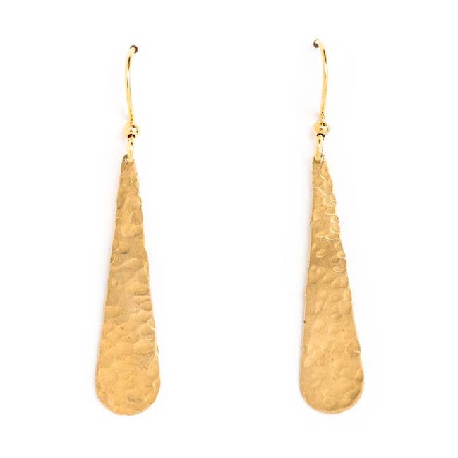 Small Hammered Drop Earrings for wholesale by Collarbone Jewelry