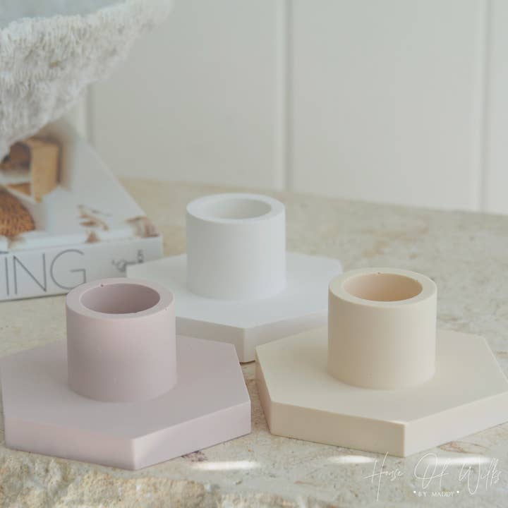 Hexagon candle holder for wholesale by House Of Wilks