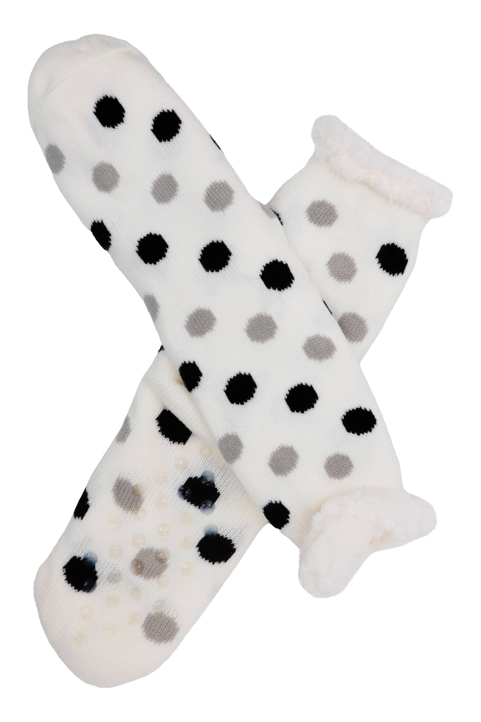 Cap Zone – wholesale Socks – Women's – Polka Dot Frenzy Fuzzy Fleece Cozy Lounge Socks4